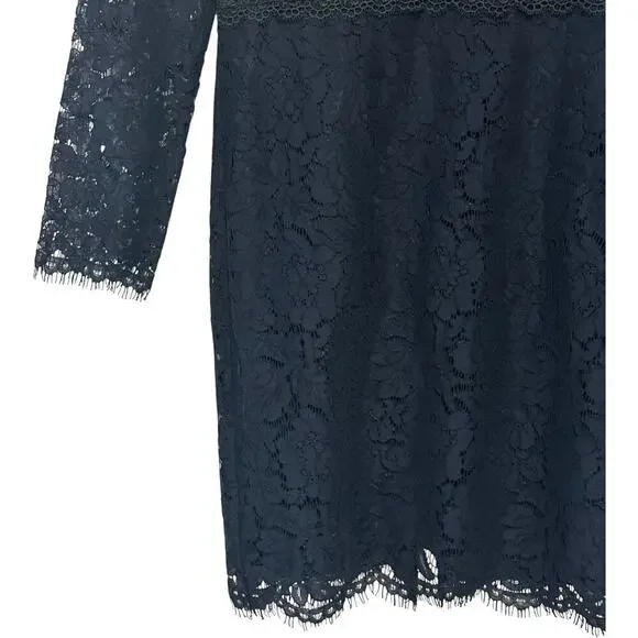 NWT Diane Von Furstenberg DVF Dark Blue Viera lace dress (10)
